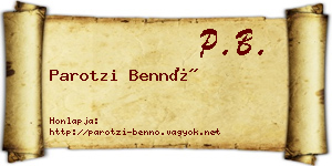 Parotzi Bennó névjegykártya